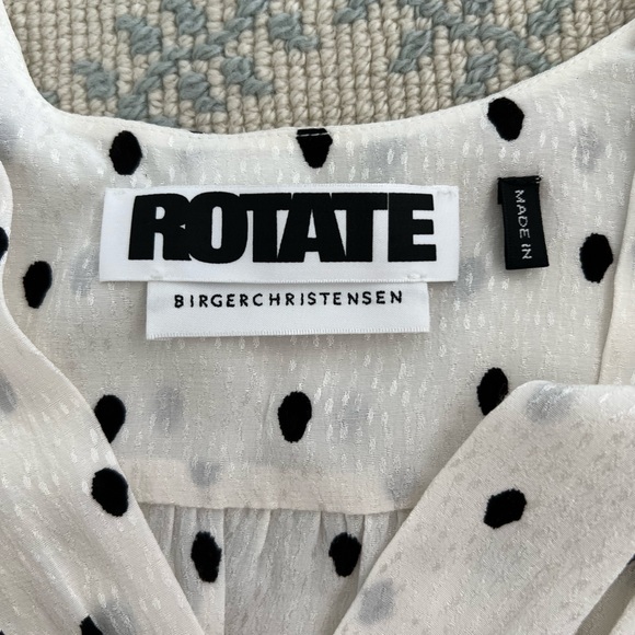 ROTATE by Birger Christensen Tracy Long Sleeve Polka Dot Top - Picture 7 of 11